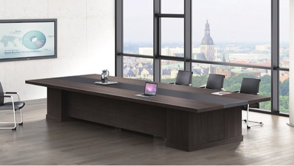 現(xiàn)代簡約長條12人實(shí)木油漆會議桌會議臺洽談桌價格批發(fā)