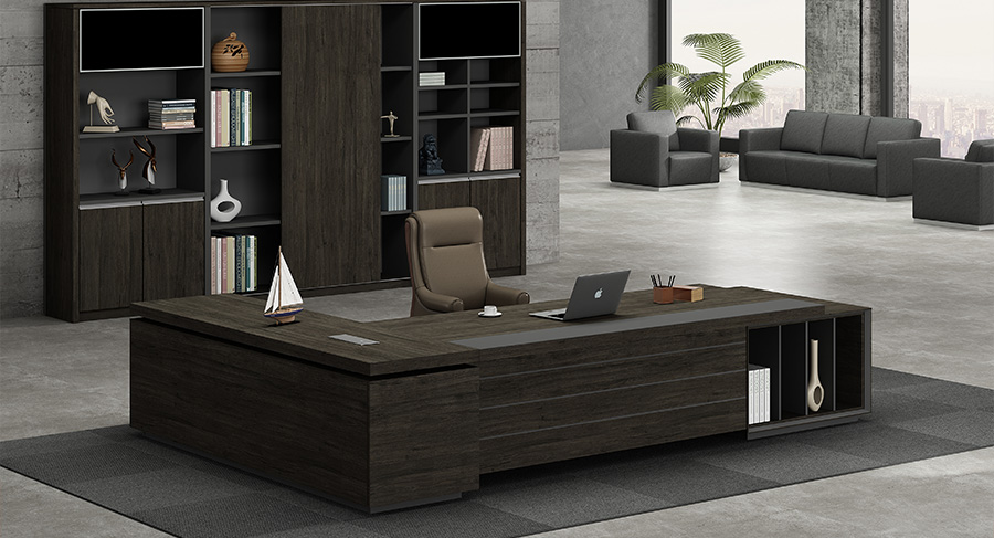 現代時尚高端實木老總辦公桌椅大班臺